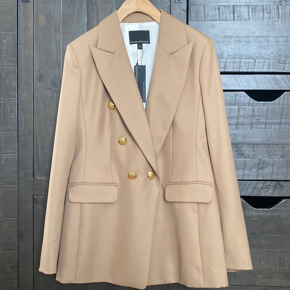 Brand new double breasted camel color blazer !